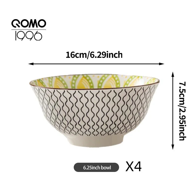 Ceramic Bowl Set Multicolored | Porcelain Dinnerware