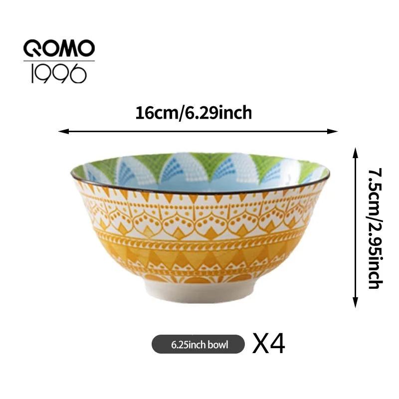 Ceramic Bowl Set Multicolored | Porcelain Dinnerware