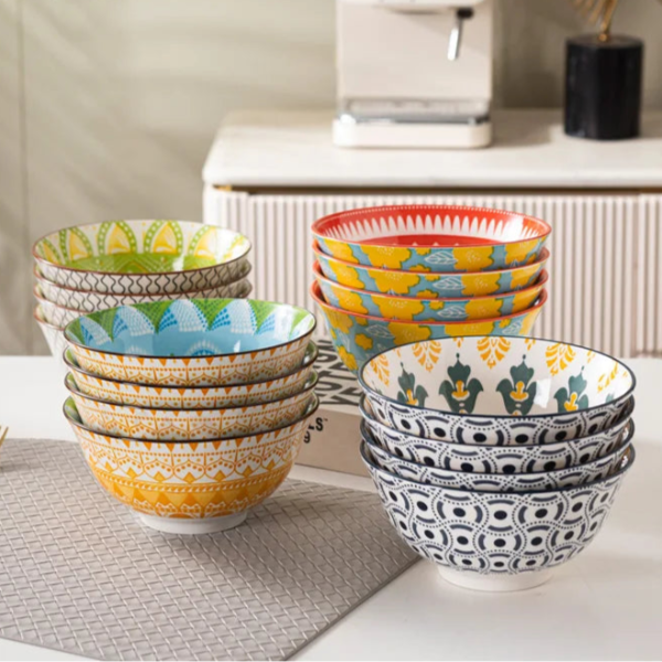 Ceramic Bowl Set Multicolored | Porcelain Dinnerware