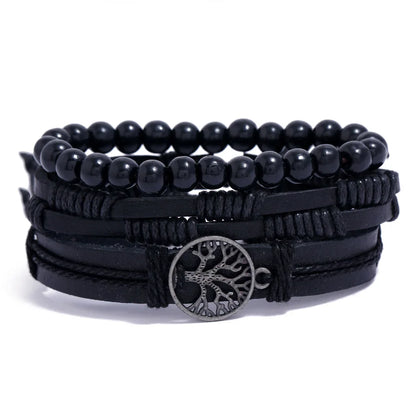 Braided Wrap Leather Bracelets for Men