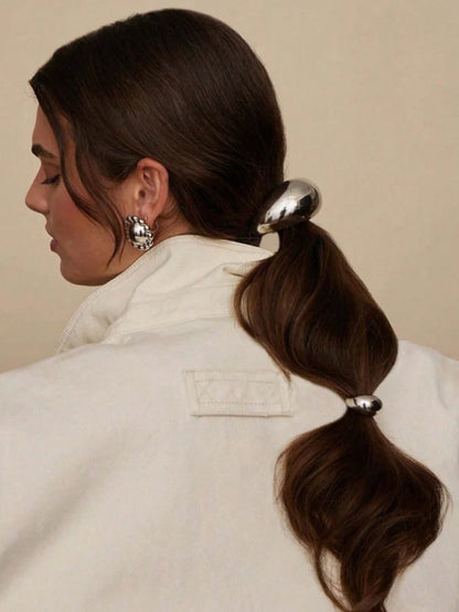 Metal Head Ponytail Hair Scrunchie For Women