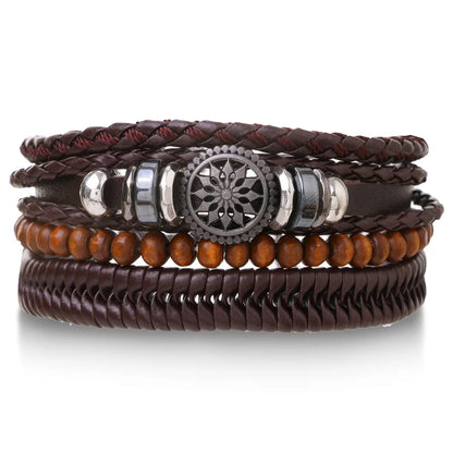 Braided Wrap Leather Bracelets for Men