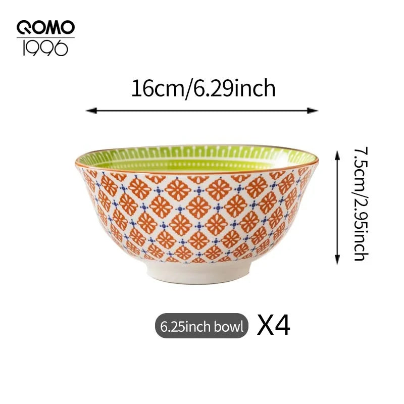 Ceramic Bowl Set Multicolored | Porcelain Dinnerware